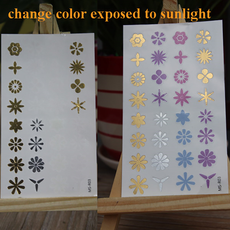 UV color changing temporary tattoo sticker