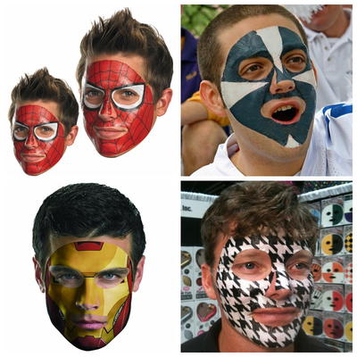 Full face tattoo mask tattoo for adult and kids