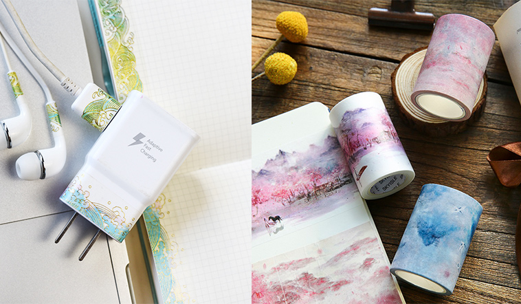 Meishi-Custom printed decorative colourful DIY craft notebook washi tape